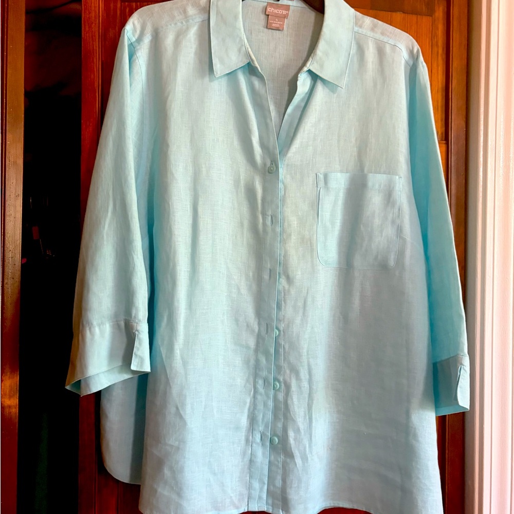 Chico's Light Blue Button Down Shirt